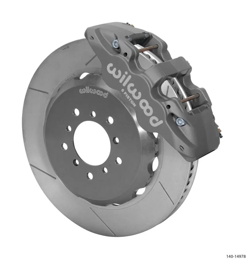Wilwood Aero6r/St Front 14.00In Road Race Kit - Gray Hard Anodize 00-06 Bmw M3 (E46) 1