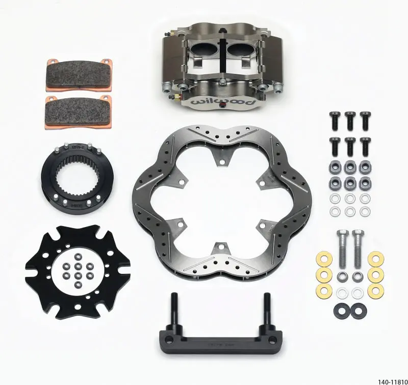 Wilwood Billet Narrow Dynalite Radial Mount Rear Inboard Midget Kit 10.50In Superalloy Vented Rotor 1