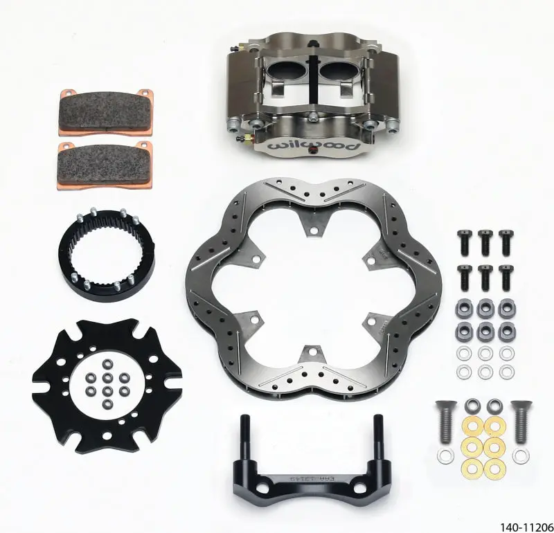 Wilwood Billet Narrow Dynalite Radial Mount Rear Inboard Sprint Kit 10.50In Superalloy Vented Rotor 1