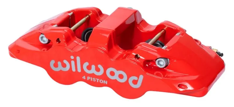 Wilwood Caliper - Aero4-Ds Forged Four-Piston Caliper Black 1.12In Piston 1.10In Rotor - Red 1