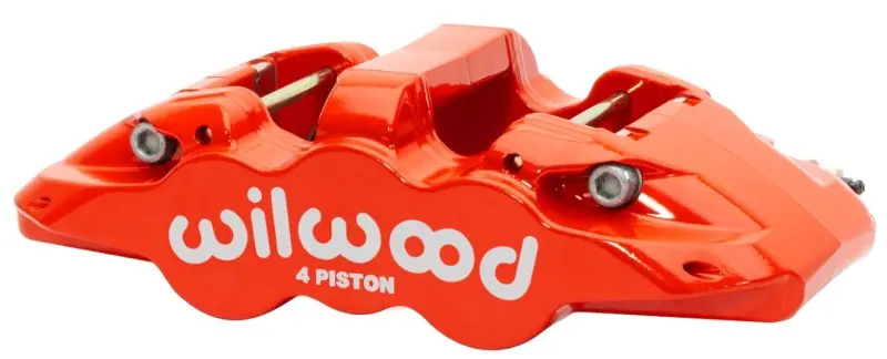Wilwood Caliper - Aero4-Ds Forged Four-Piston Caliper Black 1.38In Piston 1.10In Rotor - Red 1