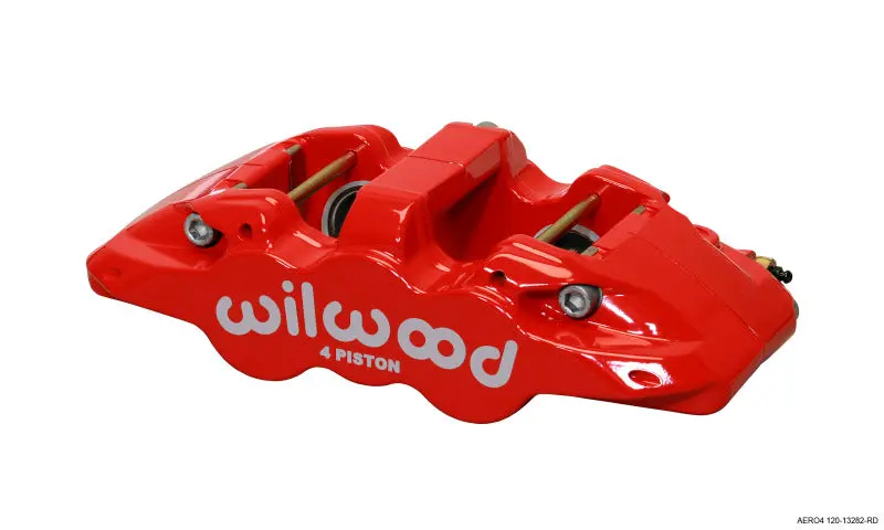Wilwood Caliper-Aero4-L/H - Red 1.62/1.38In Pistons 1.25In Disc 1