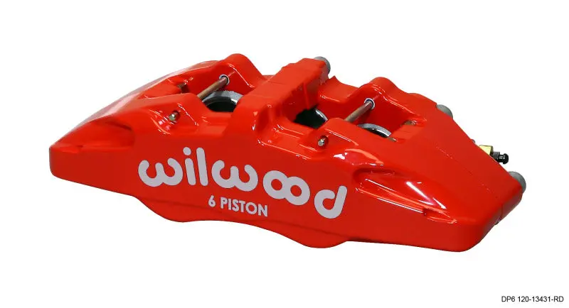 Wilwood Caliper-Forged Dynapro 6 5.25In Mount-Red-L/H 1.62/1.38In/1.38In Pistons .38In Disc 1