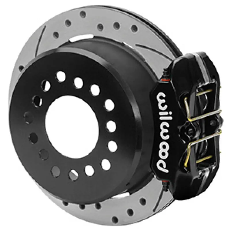 Wilwood Chevrolet 7-5/8In Rear Axle Dynapro Disc Brake Kit 11In Drilled/Slotted Rotor -Black Caliper 1