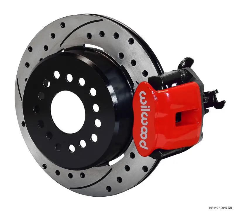 Wilwood Combination Parking Brake Rear Kit 12.19In Dia 0.81In Rotor Thickness - Red Drilled 1