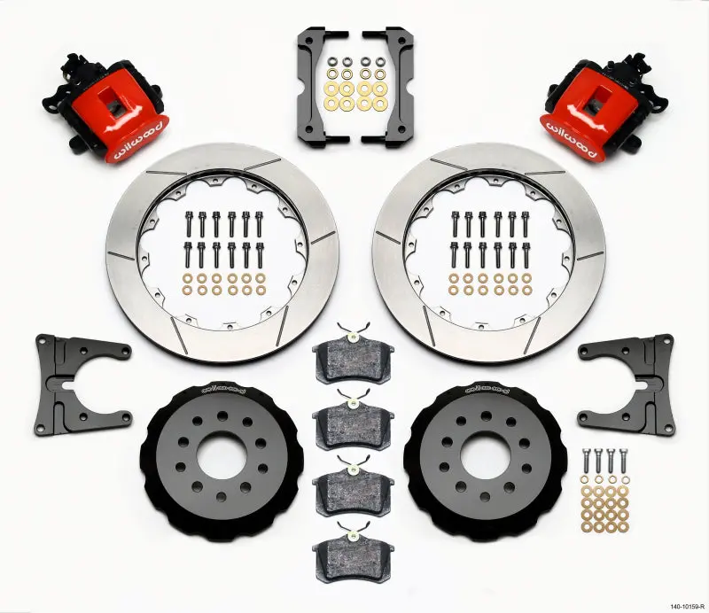 Wilwood Combination Parking Brake Rear Kit 12.88In Red 2005-2014 Mustang 1