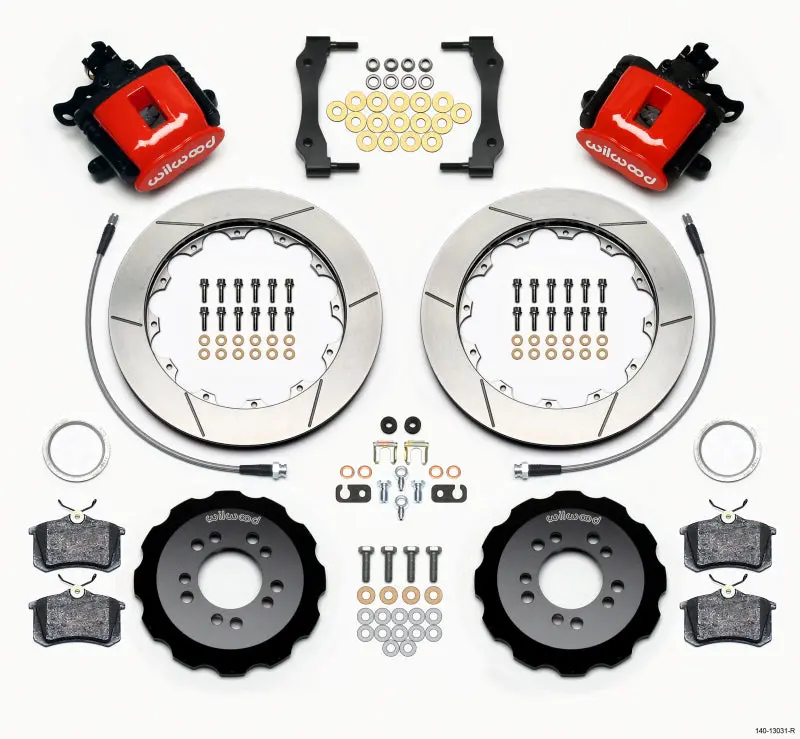 Wilwood Combination Parking Brake Rear Kit 12.88In Red 2013-Up Ford Focus St W/ Lines 1