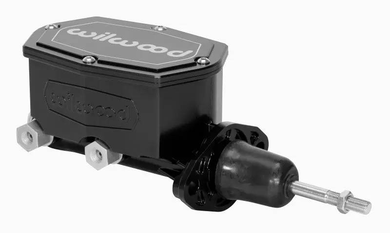 Wilwood Compact Tandem Master Cylinder - 1.12In Bore - W/Pushrod (Black) 1