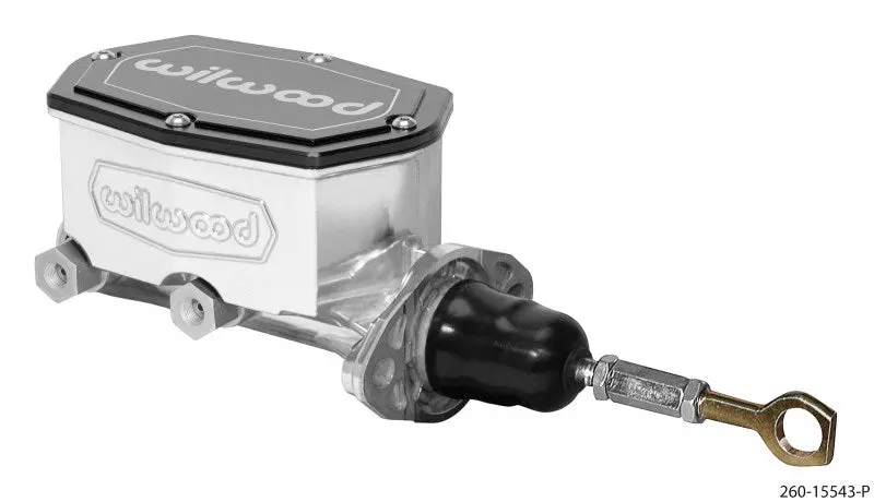 Wilwood Compact Tandem Master Cylinder - 1.12In Bore - W/Pushrod - Fits Mustang (Ball Burnished) 1