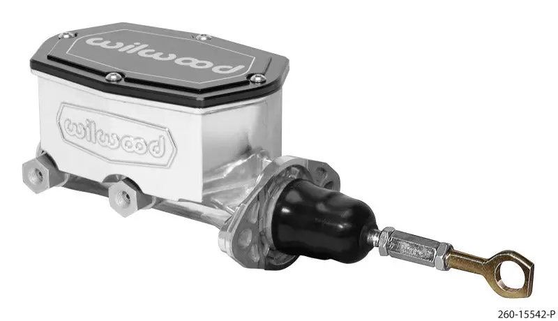 Wilwood Compact Tandem Master Cylinder - 1In Bore - W/Pushrod - Fits Mustang (Ball Burnished) 1