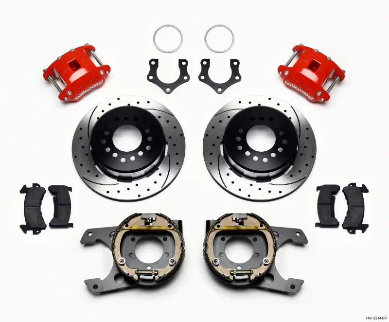 Wilwood D154 P/S P-B Kit Drilled-Red Mopar/Dana 2.36In Off W/Snap Ring Bearing 1