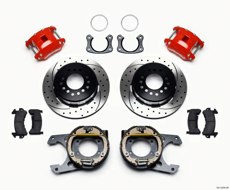 Wilwood D154 P/S P-B Kit Drilled-Red New Big Ford 2.50In Offset 1