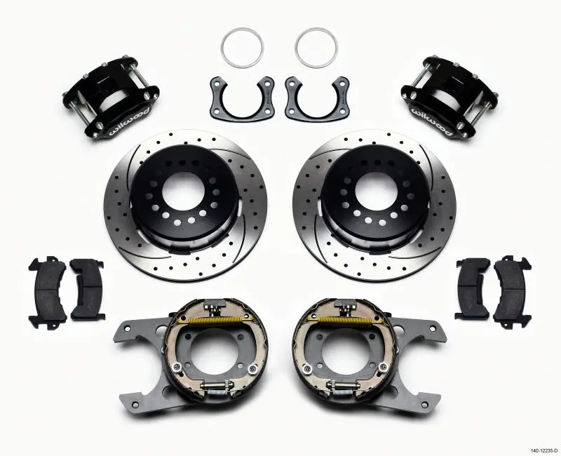 Wilwood D154 P/S Park Brake Kit Drilled New Big Ford 2.50In Off Front Mount 1
