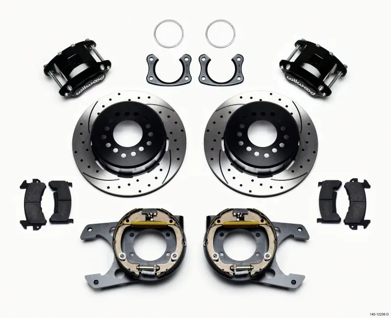 Wilwood D154 P/S Park Brake Kit Drilled New Big Ford 2.50In Off Staggered Mount 1