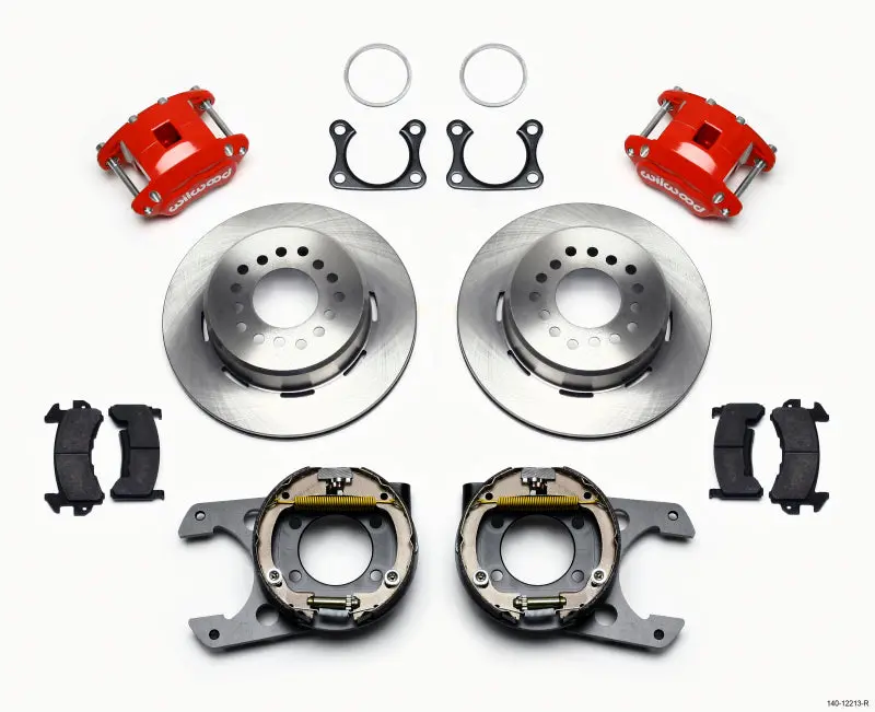 Wilwood D154 P/S Park Brake Kit Red Big Ford 2.36In Offset 1