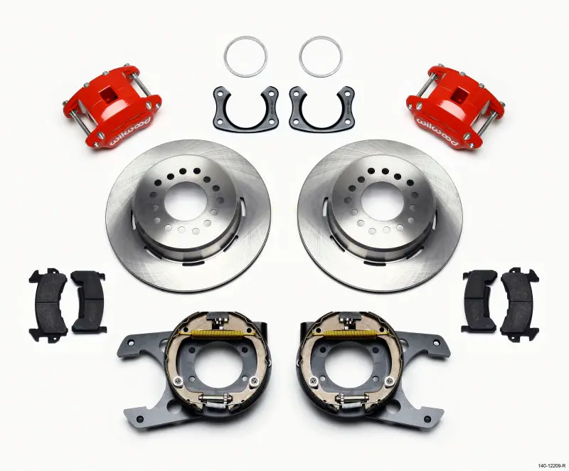 Wilwood D154 P/S Park Brake Kit Red New Big Ford 2.50In Offset 1