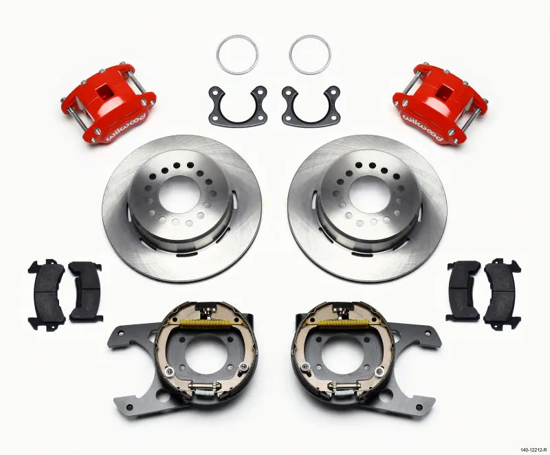 Wilwood D154 P/S Park Brake Kit Red Small Ford 2.50In Offset 1