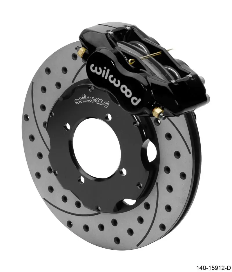 Wilwood Dynalite Front Big Brake Kit 11.00In Srp Drilled & Slotted Rotors - Black 1