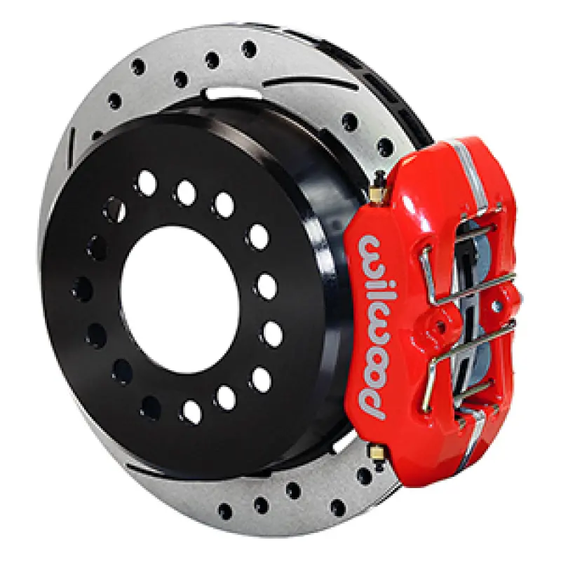 Wilwood Dynapro 12 Bolt Low-Pro Rear Kit W/ E-Brake 11In Drilled & Slotted / 2.75-2.81In Off - Red 1