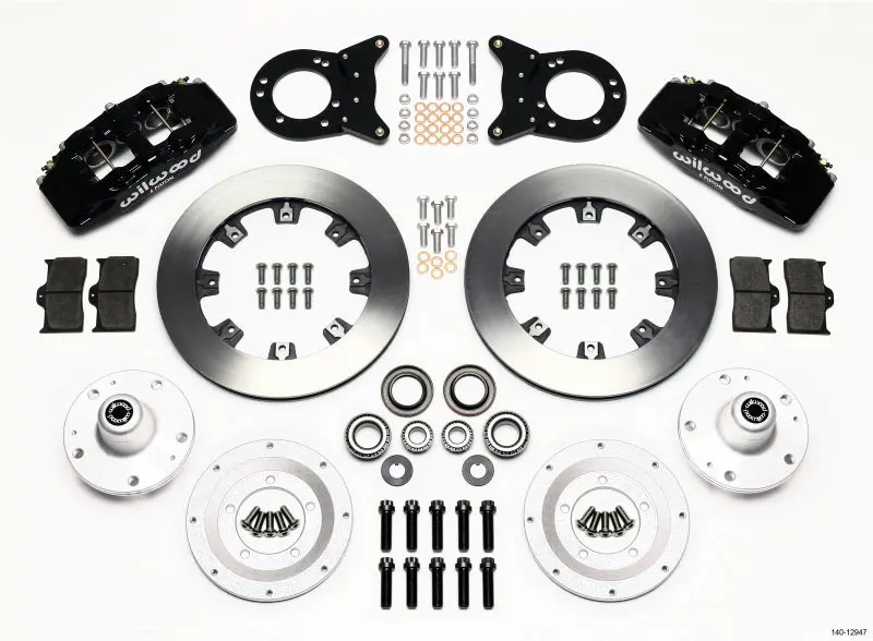 Wilwood Dynapro 6 Front Hub Kit 12.19In 1965-1969 Mustang Disc & Drum Spindle 1