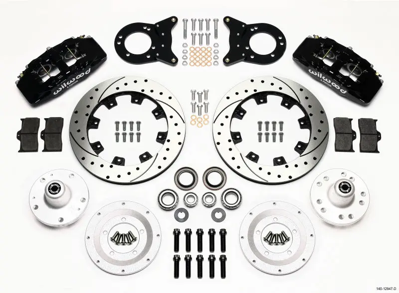 Wilwood Dynapro 6 Front Hub Kit 12.19In Drilled 1965-1969 Mustang Disc & Drum Spindle 1