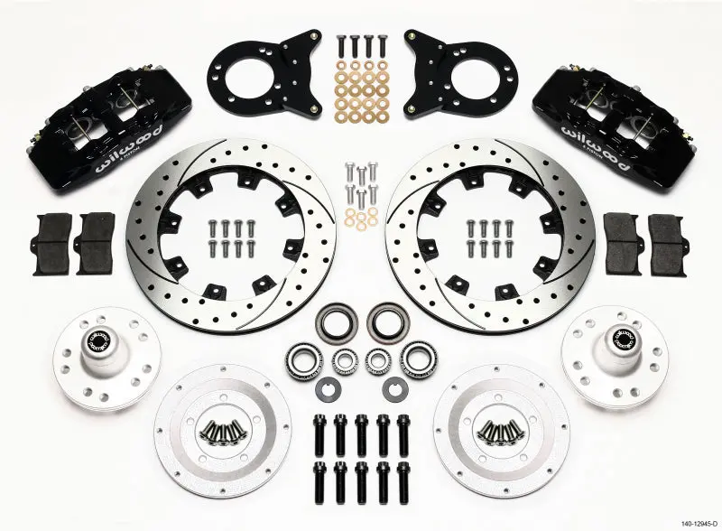Wilwood Dynapro 6 Front Hub Kit 12.19In Drilled 1970-1973 Mustang Disc & Drum Spindle 1