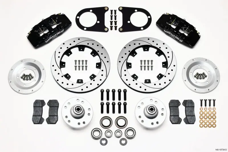 Wilwood Dynapro 6 Front Hub Kit 12.19In Drilled 37-48 Ford Psgr. Car Spindle 1