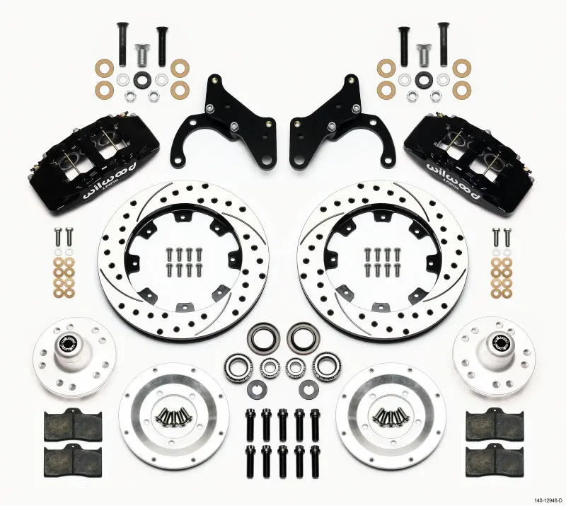Wilwood Dynapro 6 Front Hub Kit 12.19In Drilled 69-70 Impala Drum/Disc 69-82 Vette 1
