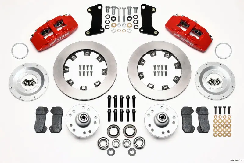 Wilwood Dynapro 6 Front Hub Kit 12.19In Drilled Red 67-69 Camaro (*Line Kit Needed*) 1