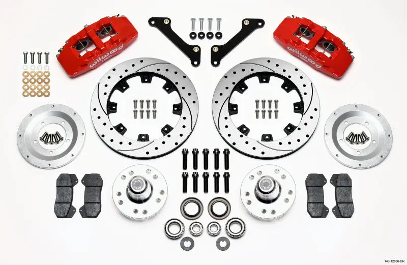 Wilwood Dynapro 6 Front Hub Kit 12.19In Drilled Red 79-81 Camaro 1