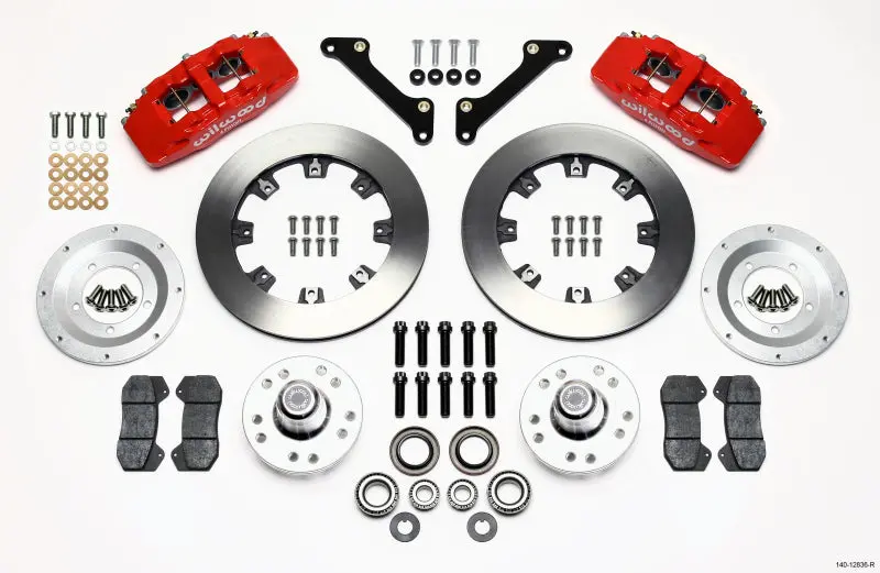 Wilwood Dynapro 6 Front Hub Kit 12.19In Drilled Red 79-81 Camaro 1