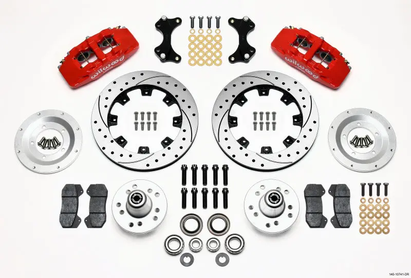 Wilwood Dynapro 6 Front Hub Kit 12.19In Drilled Red Wwe Prospindle 1