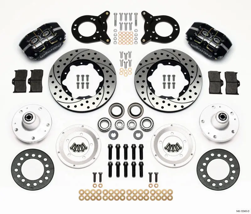 Wilwood Dynapro Dust-Boot Front Kit 11.00In Drilled 1965-1969 Mustang Disc & Drum Spindle 1