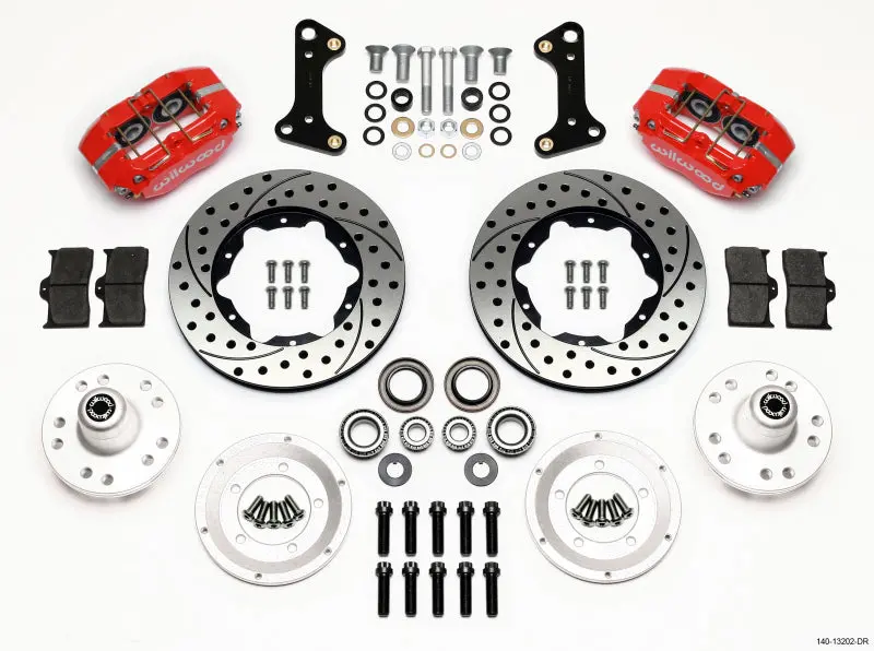 Wilwood Dynapro Dust-Boot Front Kit 11.00In Drilled Red 67-69 Camaro 64-72 Nova Chevelle 1