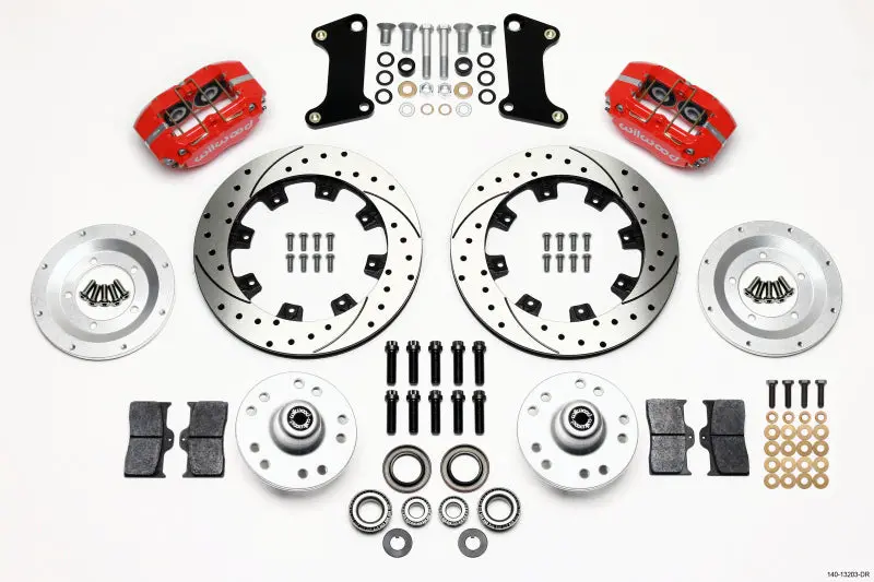 Wilwood Dynapro Dust-Boot Front Kit 12.19In Drilled Red 67-69 Camaro 64-72 Nova Chevelle 1