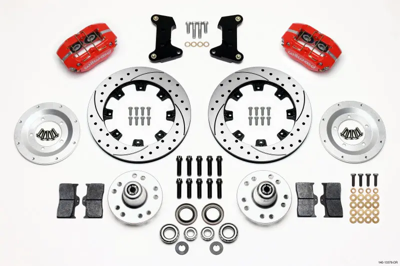 Wilwood Dynapro Dust-Boot Front Kit 12.19In Drilled Red 74-80 Pinto/Mustang Ii Disc Spindle Only 1