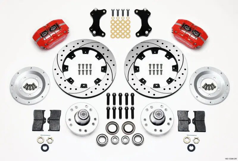 Wilwood Dynapro Dust-Boot Front Kit 12.19In Drilled-Red Wwe Prospindle 1