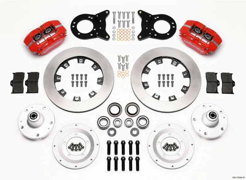 Wilwood Dynapro Dust-Boot Front Kit 12.19In Red 1965-1969 Mustang Disc & Drum Spindle 1