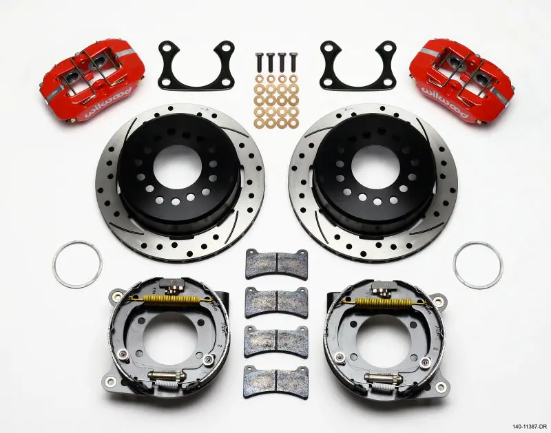 Wilwood Dynapro Low-Profile 11.00In P-Brake Kit Drill-Red Big Ford 2.36In Offset 1