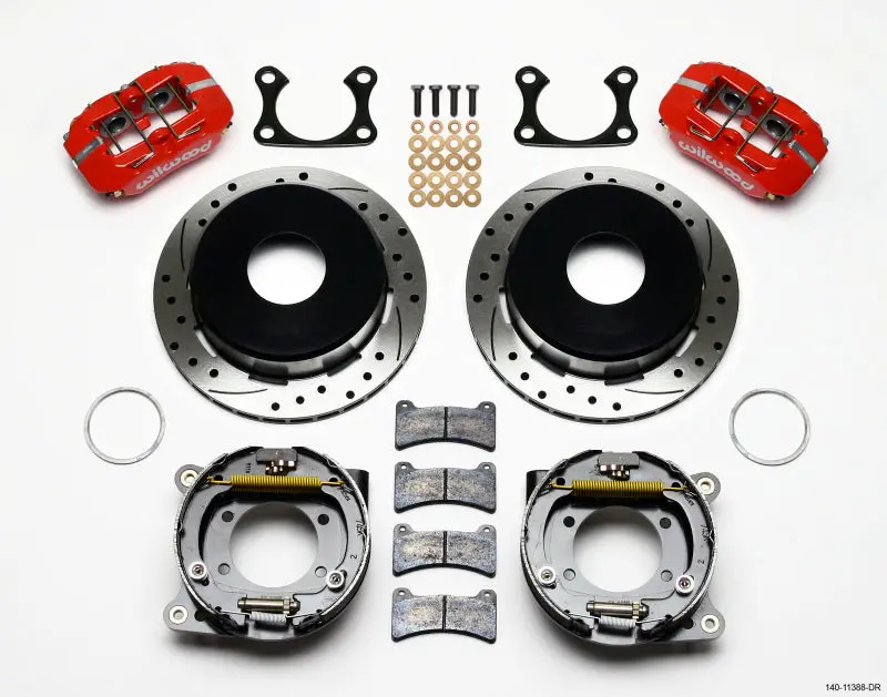 Wilwood Dynapro Low-Profile 11.00In P-Brake Kit Drill-Red Big Ford 2.36In Offset Currie 1