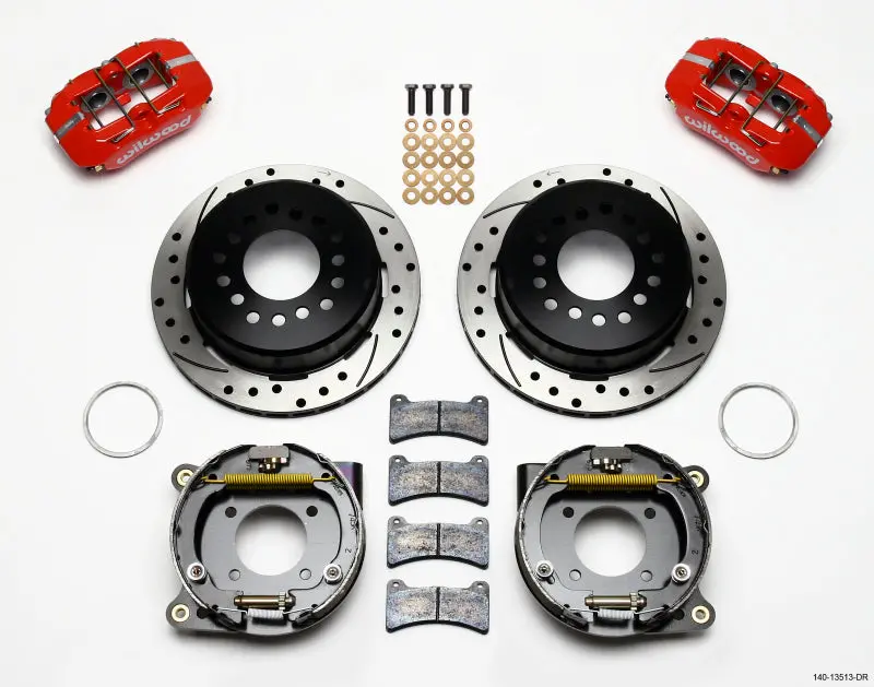 Wilwood Dynapro Low-Profile 11.00In P-Brake Kit Drill-Red Bop Axle 2.75In Bearing 2.75 Offset 1