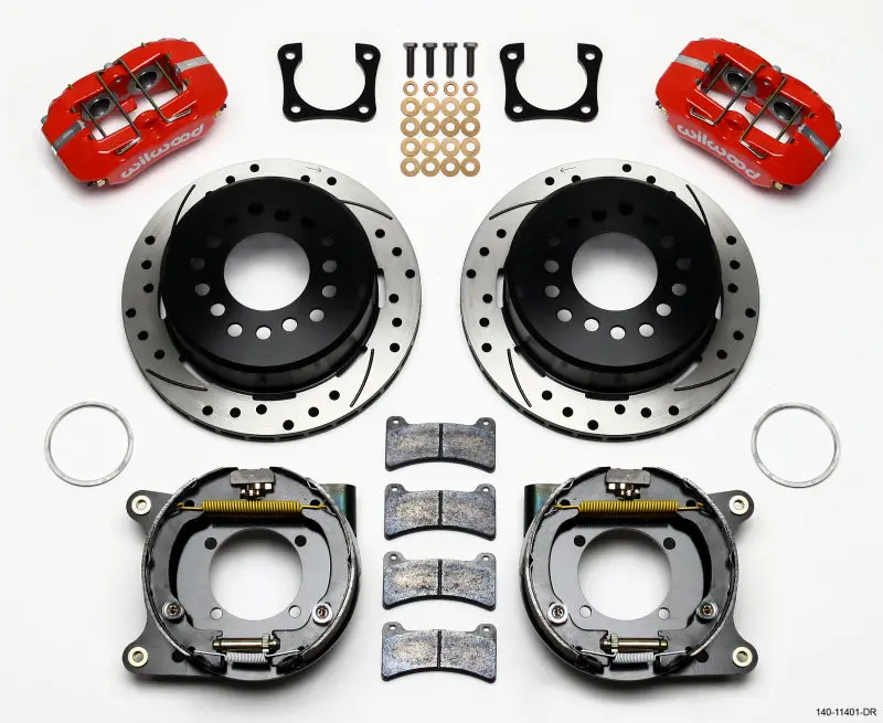 Wilwood Dynapro Low-Profile 11.00In P-Brake Kit Drill-Red Chevy 12 Bolt Spcl 2.81In Offset 1