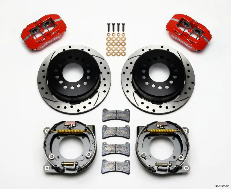 Wilwood Dynapro Low-Profile 11.00In P-Brake Kit Drill-Red Chevy C-10 2.42 Offset 5-Lug 1