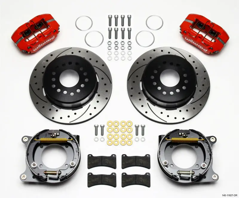 Wilwood Dynapro Low-Profile 11.00In P-Brake Kit Drill-Red Impala 59-64 / Corvette 57-62 1