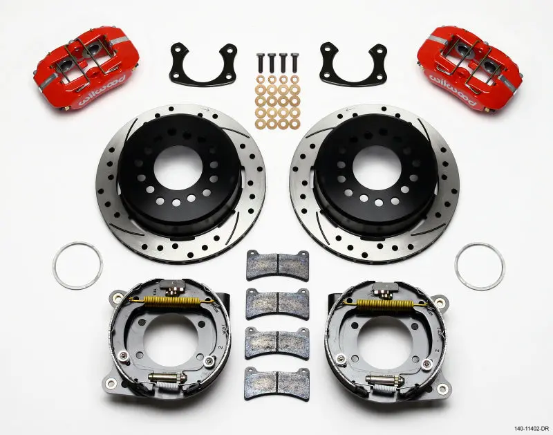 Wilwood Dynapro Low-Profile 11.00In P-Brake Kit Drill-Red New Big Ford 2.36In Offset 1