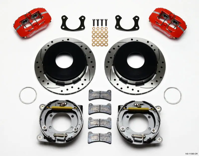 Wilwood Dynapro Low-Profile 11.00In P-Brake Kit Drill-Red New Big Ford 2.50In Offset 1