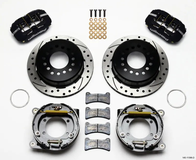 Wilwood Dynapro Low-Profile 11.00In P-Brake Kit Drilled Ford 8.8 W/2.50In Offset-5 Lug 1
