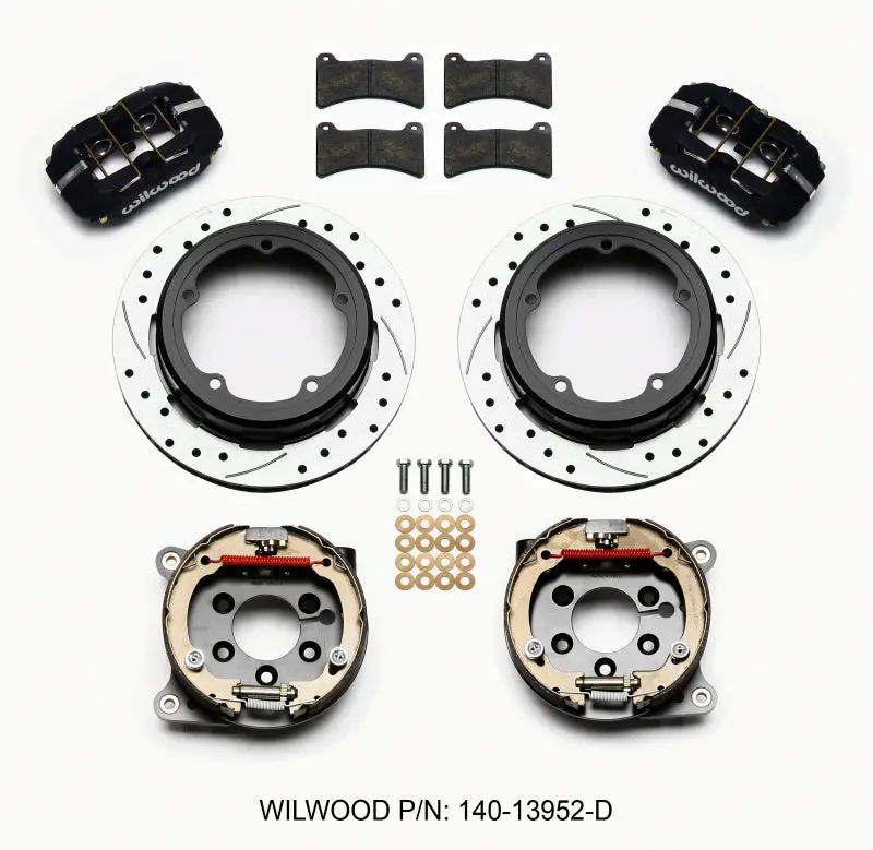 Wilwood Dynapro Low-Profile 11.00In P-Brake Kit Drilled Strange Eng Floater 3.49In Offset 1