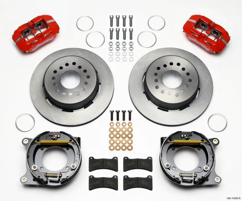 Wilwood Dynapro Low-Profile 11.00In P-Brake Kit - Red 55-57 Chevy 2.34In Offset 1