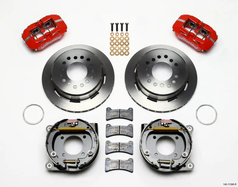 Wilwood Dynapro Low-Profile 11.00In P-Brake Kit - Red Chevy 12 Bolt 2.75In Off W/ C-Clips 1
